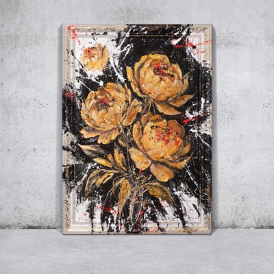 Canvas schilderij landschapsformaat handgeschilderd fluweelgloed abstract luxe – YS-Art Gallery – Luxe wanddecoratie voor woonkamer – Modern schilderij voor slaapkamer en kantoor