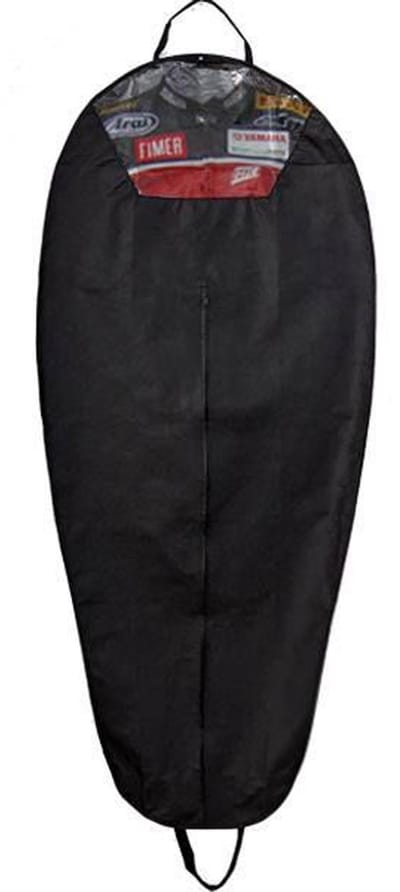 Kledinghoes motorpak L 155cm extra breed 70cm met venster en sterke rits zwart.