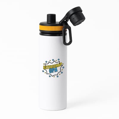 Hacebo® - Beterschap opa waterfles met draaidop oranje - een opa die ziek is of iets gebroken heeft - cadeau voor zieke opa - ziek - koorts - snel beter worden - cadeau - beterschap cadeau - kado - gift - geschenk - water fles - 850ML
