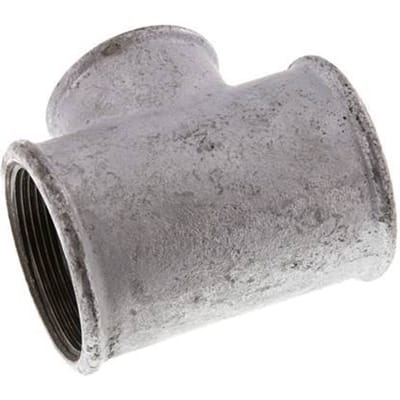 Rp 2'' x Rp 1 1/2'' Verzinkt Gietijzeren T-stuk 25 Bar - FL3T-F-IZ-200R-112R