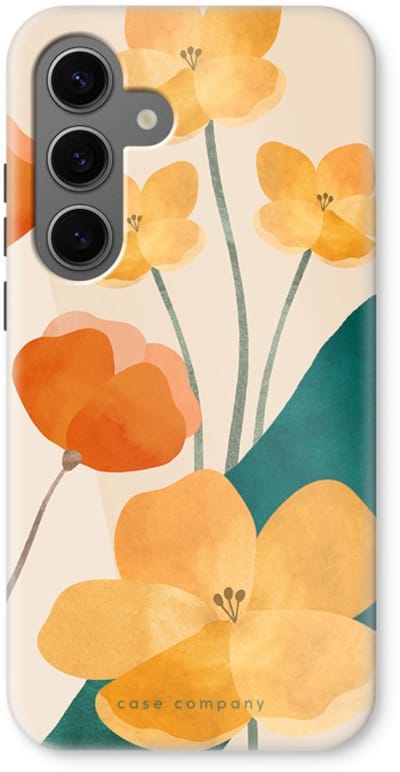 Case Company® - Hoesje geschikt voor Samsung Galaxy S24 hoesje - Amber bloom 2 - Tough Case - Maximale Bescherming alle Kanten en Schermrand