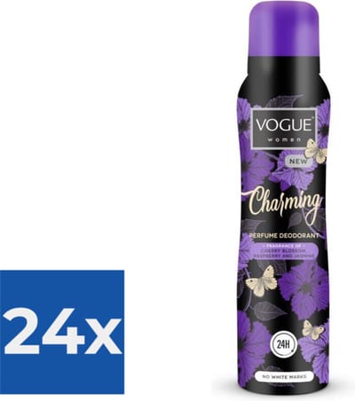 Vogue Charming Parfum Deodorant 150 ml - Voordeelverpakking 24 stuks