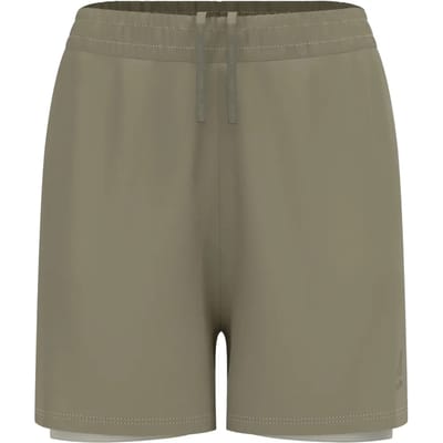 Odlo Essential 4in 2in1 Hardloopshorts Dames-Kaki