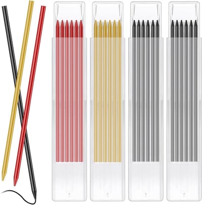 24 Stuks Potloodvullingen, 2.8mm Vervangende Potloodlood voor Houtbewerking, Waterdichte Marker voor Timmerwerk en Bouwprojecten