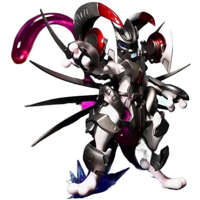 Figurine d'Action Mewtwo Blindé Pokémon Anime BKM Merchandising Manga Statue Statique Modèle Châssis Ornement de Collection Jouet Tendance Cadeau black