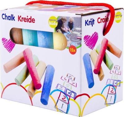 Stoepkrijt 15 stuks - Stoepkrijt voor buiten - 5 Kleuren