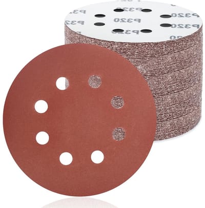 50 Stuks Schuurdiscs 125mm, Schuurpapier Pads met 8 Gaten voor Excentrische Schuurmachine, Granulatie 320