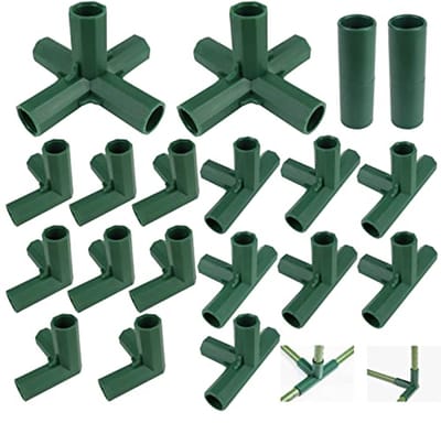 Verbindingsstukken voor broeikasframe - Hoekverbindingen voor tuinframes (3, 4, 5 weg, 16 mm)