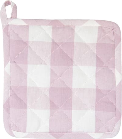 Clayre & Eef Pannenlap 20*20 cm Roze Katoen ruit Vierkant Afgiet Pannenlap Afgiethulp Pannelap