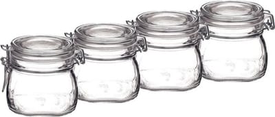 Bormioli Rocco Weckpot - 4x - 500 ml - met rubberen ring - inmaakpot - beugelsluiting