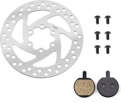 Dailygoody - Remschijf 140 mm - Reserveschijf - Duurzaam - Roestvrij staal - Geschikt voor Segway Ninebot F20 F25 F30 F40 - Inclusief remblokken