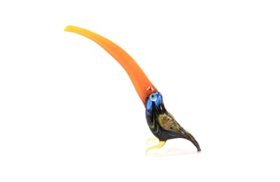 Toekan van glas Kleur - Glazen beeldjes decoratie - Glazen Dieren - Beeldjes decoratie