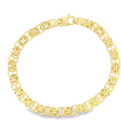 Juwelier Zwartevalk 14 karaat gouden platte koningsschakel armband - ETR100F/20cm