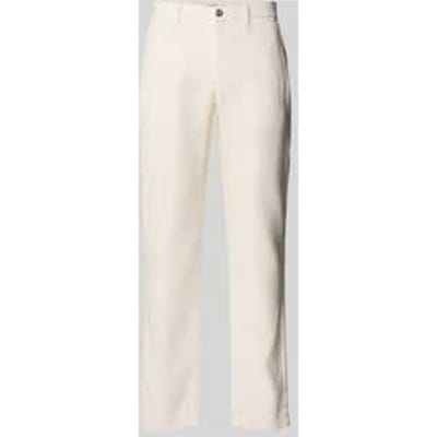 regular fit linnenbroek met logostitching model 'Denton'