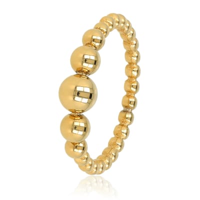 My Bendel - Ring met Bolletjes In Verschillende Groottes - met Luxe Cadeauverpakking | Sieraden Voor Dames | Maat 16.00 Mm / Maat 50