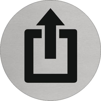 CombiCraft Aluminium deurbordje 'Uitgang pictogram' Ø75 mm met 3M-tape