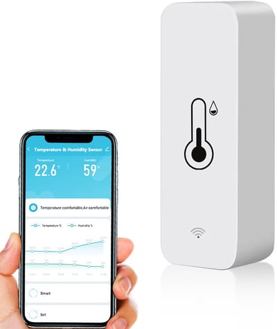 Ynkkvre - wifi thermometer hygrometer - slimme temperatuur en vochtigheidssensor - bluetooth binnen en buiten meter - app afstandsbediening voor thuisgebruik