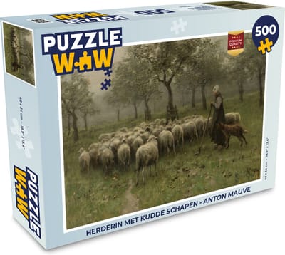 Puzzel Herderin met kudde schapen - Anton Mauve - Legpuzzel - Puzzel 500 stukjes