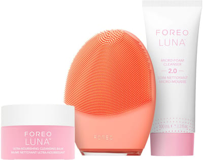 FOREO Clean Balance LUNA 4 Bundel - Gezichtsreinigingsborstel voor de normale huid + LUNA Micro-Foam Gezichtsreiniger 2.0 100 ml + LUNA Reinigingsbalsem 75 ml - Verstevigende Gezichtsmassager