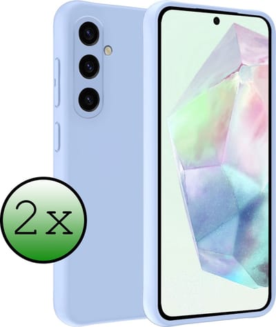 Hoesje 2 Stuks - Geschikt voor Samsung Galaxy A35 - Sterk & Shockproof - Case Siliconen - Back Cover - Telefoon Hoes - Lichtblauw