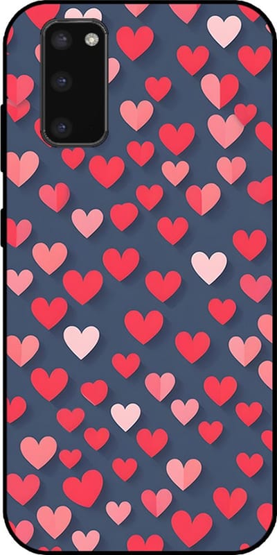 Smartphonica Telefoonhoesje Geschikt voor Samsung Galaxy S20 Plus met Roze en Rode Hartjes Opdruk - TPU Backcover Case With Rosé and Red Heart Design geschikt voor Samsung Galaxy S20 Plus