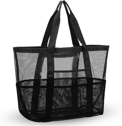 XXL Familie Strandtas - Mesh Shopper voor Strand, Reizen, Winkelen en Picknicken - Ideaal voor Dagelijks Gebruik