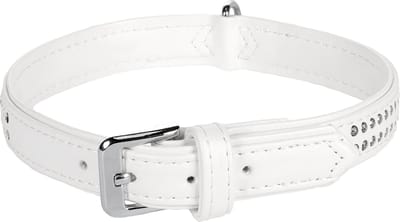 Flamingo Monte Carlo Gevoerd - Halsband Honden - Halsband Monte Carlo Wit Xl 41-44cm 22mm - 1st - 126221 - 1st