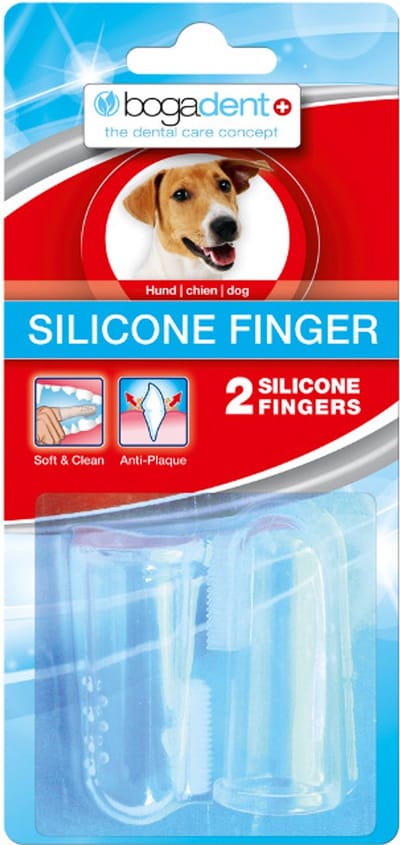 Bogar bogadent® Silicone Finger - Vingertandenborstel voor honden - Ergonomisch ontwerp - Inhoud 2 stuks