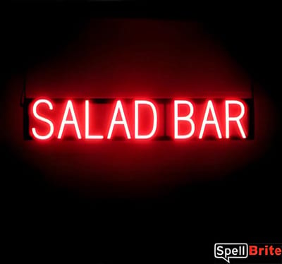 SALAD BAR - Lichtreclame Neon LED bord verlicht | SpellBrite | 87 x 16 cm | 6 Dimstanden - 8 Lichtanimaties | Reclamebord neon verlichting