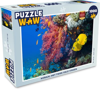 Puzzel Koraal met twee gele vissen - Legpuzzel - Puzzel 1000 stukjes volwassenen