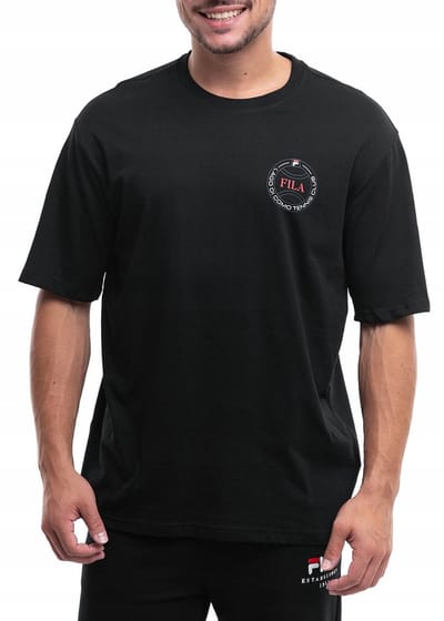 Fila T-shirt Heren - Zwart - Katoen - Maat XL
