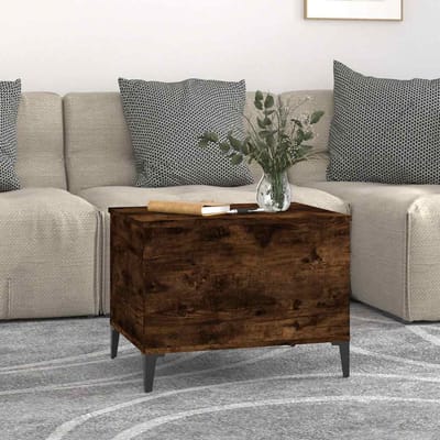 vidaXL - Salontafel - 60x44,5x45 - cm - bewerkt - hout - gerookt - eikenkleurig
