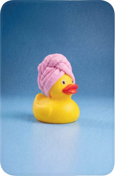 WC mat 40x60 cm - Antislip - Badeend - Handdoek - Blauw - Toiletmat - Vloermat - Douchemat - Toilet tapijt - Toiletmatten