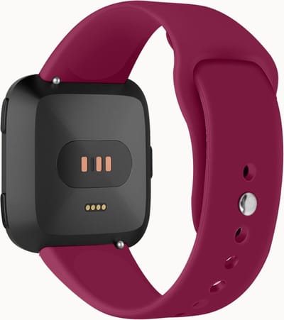 Siliconen bandje - geschikt voor Fitbit Versa / Versa 2 - maat M/L - bordeauxrood
