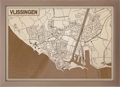 Decoratief Beeld - Houten Van Vlissingen - Hout - Bekroned - Bruin - 21 X 30 Cm