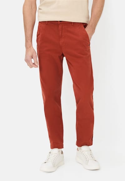 camel active Regular fit chinobroek - Maat menswear-33/36 - Rood