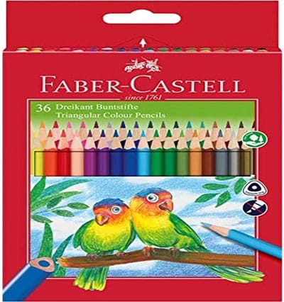Set van 36 Driehoekige Kleurpotloden met FSC Hout en Breukvaste Stift