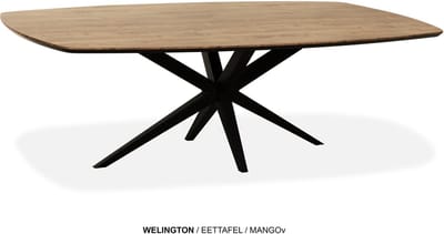 Maxfurn - Deens ovale eettafel 160x92cm met verjongde rand | Zeer krasvast | Kleur: Mango