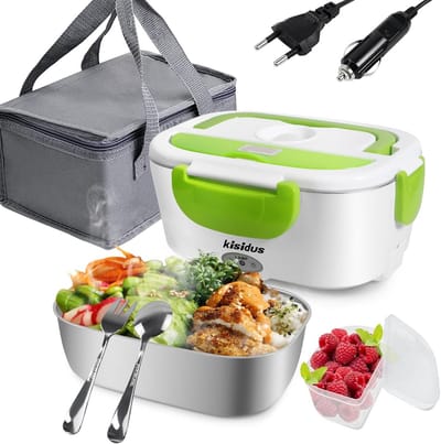 Elektrische lunchbox - Voedselverwarmer draagbaar - Warm eten onderweg - Universele stroomvoorziening - 15 Liter - Groen