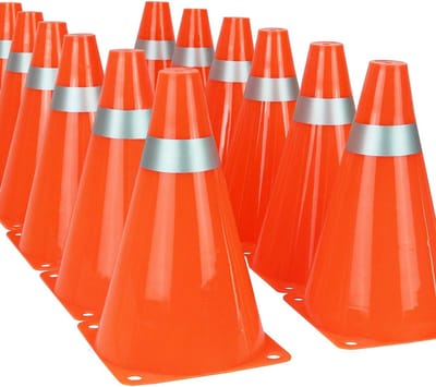 Verkeerskegels Sport - Trainingsmarkeringen - Agility Training - Set van 12 - 7 Inch Hoogte - Oranje