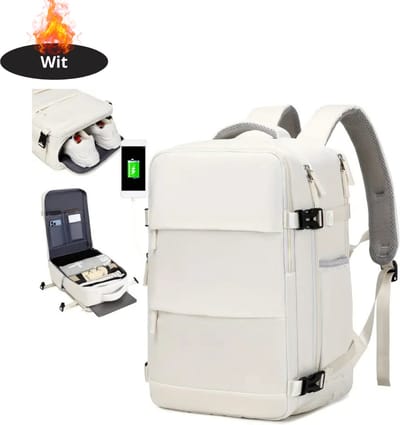 Livano Rugzak - Dames - Heren - Meisje - Jongens - Backpack - Schooltas - Laptoptas - Wit