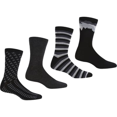 Regatta Heren Lifestyle Sokken (pak van 4) (Zwart)