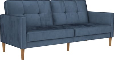 Lilly-Slaapbank - 3-zits - Blauw Velours
