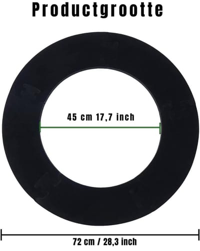 Quvo® Dartbord Surround Ring - Dartbordring - Dartbord Muurbeschermer - Zwart- 45cm x 72cm x 3cm