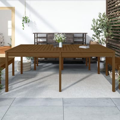 Houten tuintafel - Buitenmeubel Terras - Buiten dineren - Massief grenenhout - 203x100 cm - Honingbruin