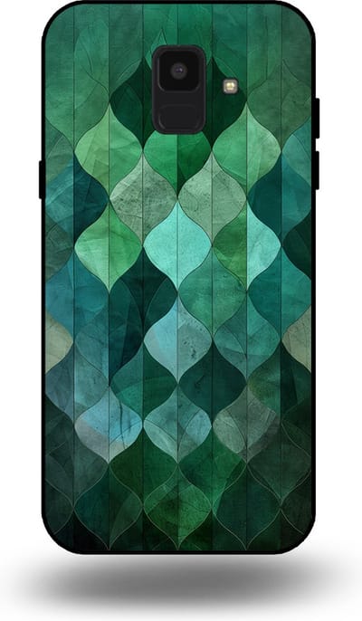 Smartphonica Telefoonhoesje geschikt voor Samsung Galaxy A6 2018 met groene bladeren opdruk - TPU backcover case green leaf design - Groen geschikt voor Samsung Galaxy A6 2018