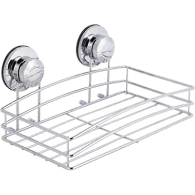 Aquavive Doucherek - Met Zuignappen - Metaal - Verchroomd - 26x20x8cm