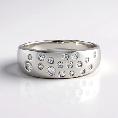 Cavill - Zilveren ring dames - 925 Sterling zilver geplatineerd - Cambodjaanse ronde zirkonen 0,60 ct - elegant hoogglans bezelzetting - luxe sieraden
