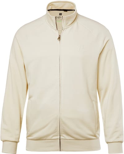 JAY-PI - Heren - Sweatvest fitness opstaande kraag - Crèmewit - Maat 6XL