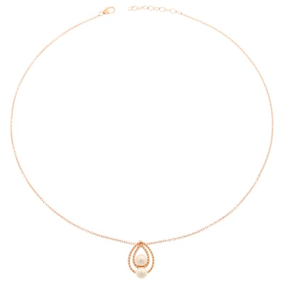 Orphelia Dames 925 Sterling Zilveren Ketting met Hanger - Roze ZH-6033/1